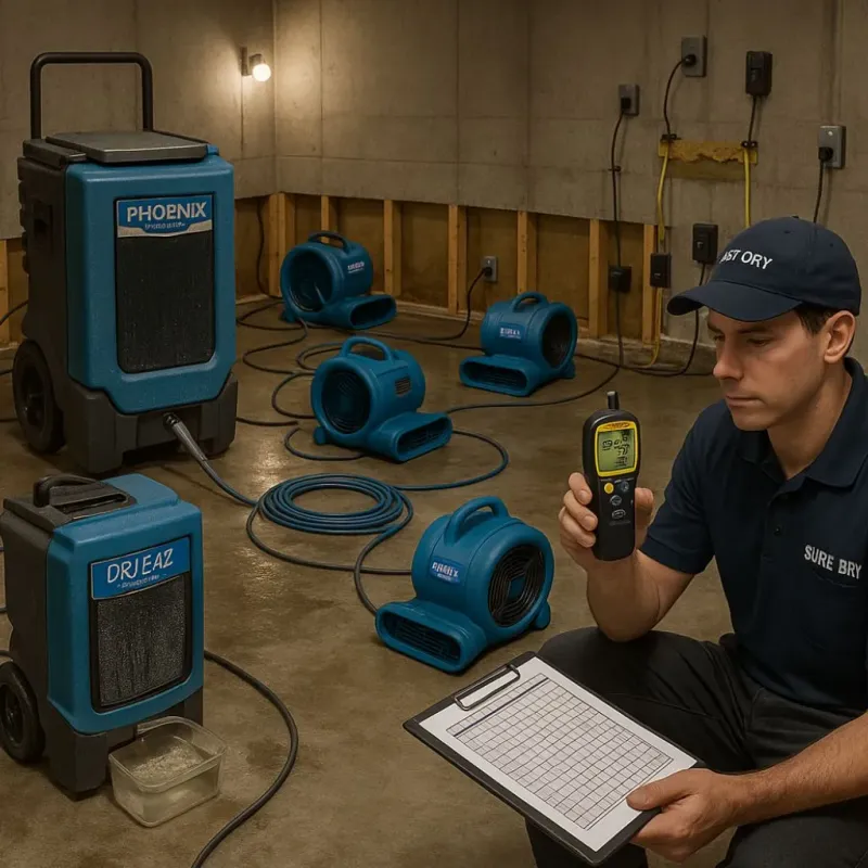 Structural Drying and Dehumidification process in South Burlington, VT